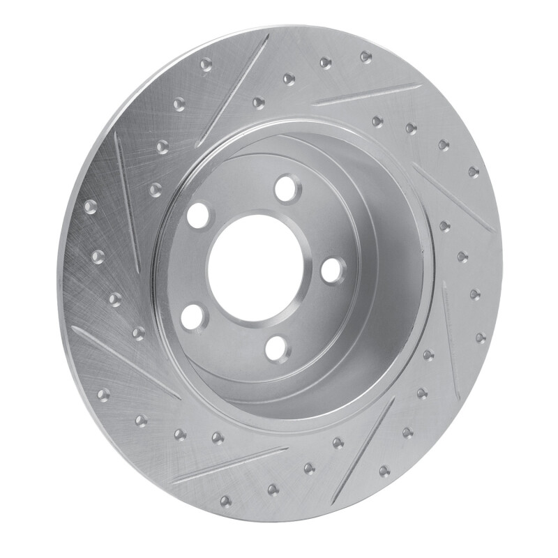 Chrysler 300 Brake Rotor (1) - Rear Right - R1 Concepts - Drilled & Slotted - Silver - `05-`23